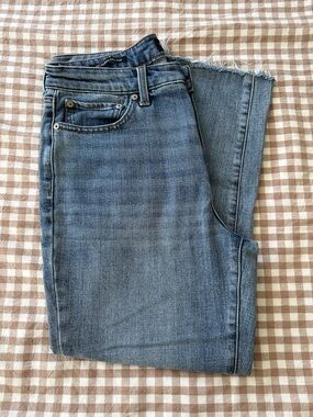 Talbots Modern Ankle Raw Hem Blue Jeans